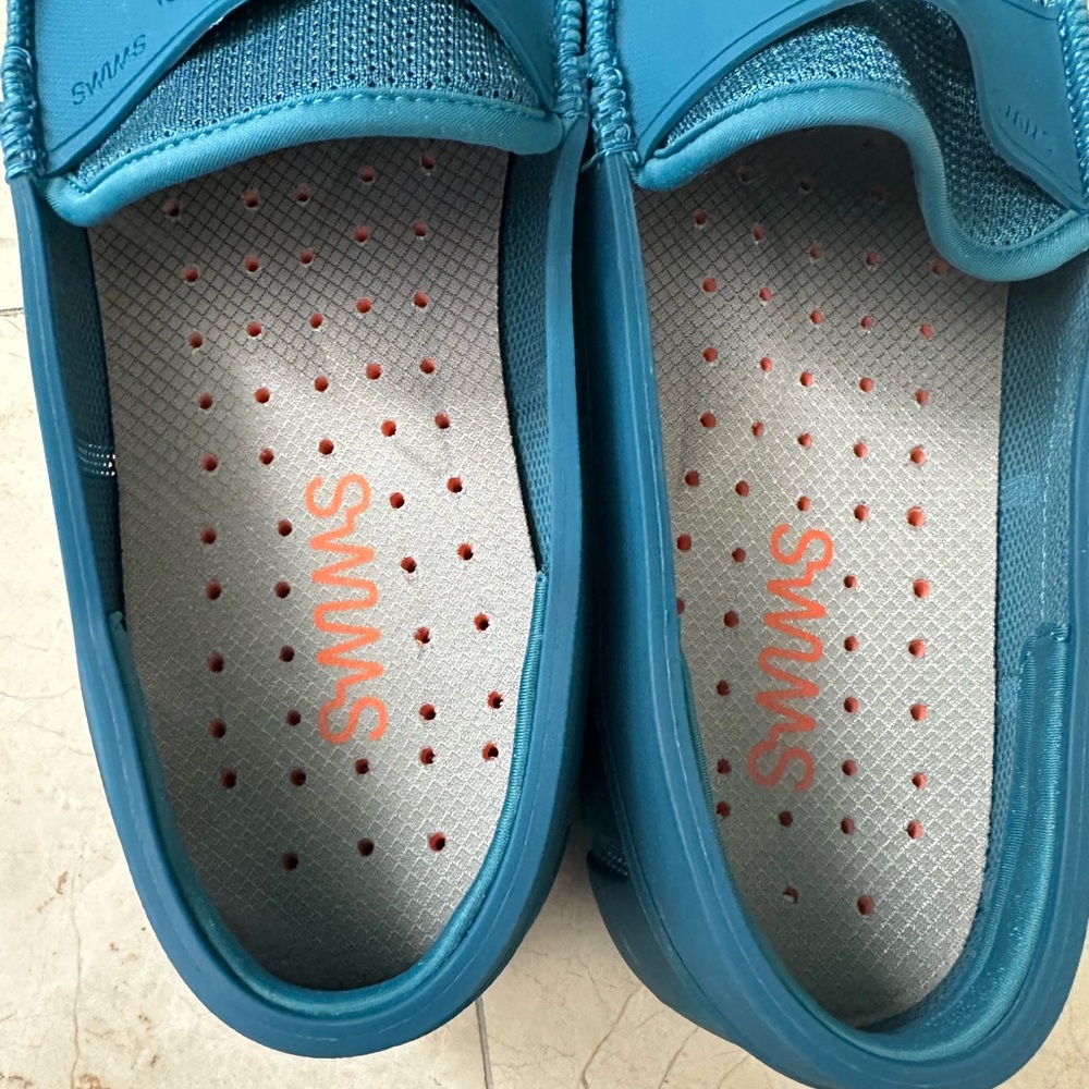 Swims Lux Knit Driver Waterproof Penny Loafers Yacht Shoes Fjord Blue US 10 GUC - Picture 5 of 8